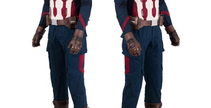 Superhero Captain Soldier Costume Deluxe Halloween Cosplay 2023