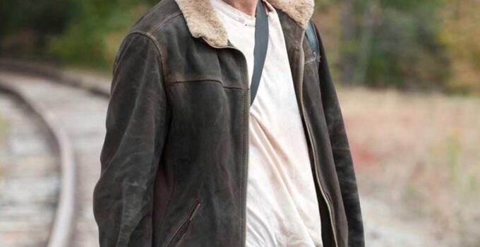 Walking Dead Rick Grimes Season 5 Leather Jacket Fur Collar 2023