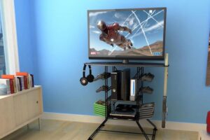 Upgrade Your Streaming Game with the Best Mobile TV Stand – Easy to Move, Easy to Use!